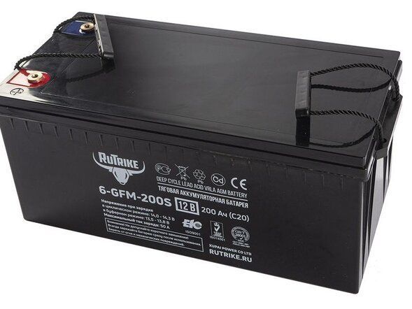 Тяговый аккумулятор RuTrike 6-GFM-200 (12V200A/H C20)